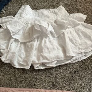 White Ruffled Skort